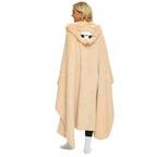 1pc Adorable Sloth Wearable Hooded Blanket - Ultra Soft, Cute, Warm, Fluffy, and Cozy - Perfect Gift for Women, 150x130cm, Highland Cow Design, Cat Pattern Lootquake LLC