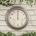 Villacera Indoor Outdoor Wall Clock Thermometer Hygrometer ?¨C 18?' Silver