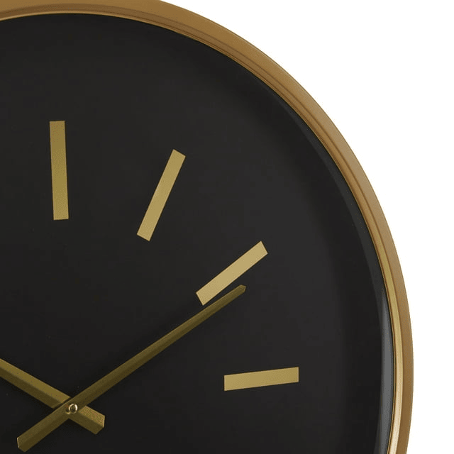 DecMode 24" Black Metal Wall Clock with Gold Accents EasyOptionXY LLC