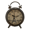 DecMode 9" Black Metal Eiffel Tower Clock with Bell Style Top EasyOptionXY LLC