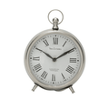 DecMode 7" Silver Stainless Steel Clock with Ring Top