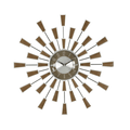DecMode 22" Brown Metal Starburst Wall Clock with Silver Accents EasyOptionXY LLC
