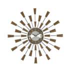 DecMode 22" Brown Metal Starburst Wall Clock with Silver Accents EasyOptionXY LLC