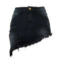 Western Style women's Short Wear Irregular Jeans With holes denim skirt for summer SHOMICOBOUTIQUE