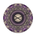 Designart 'Fractal Pattern Purple with Circles ' Modern Wood Wall Clock (Size 29" x 29")