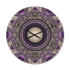 Designart 'Fractal Pattern Purple with Circles ' Modern Wood Wall Clock (Size 29" x 29")