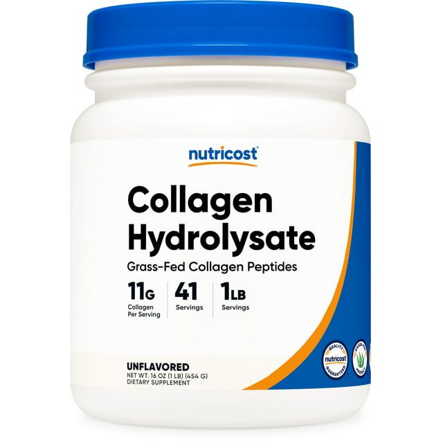 Nutricost Collagen Hydrolysate (Bovine) Powder - Grass Fed, 1LB, Supplement EasyOptionXY LLC
