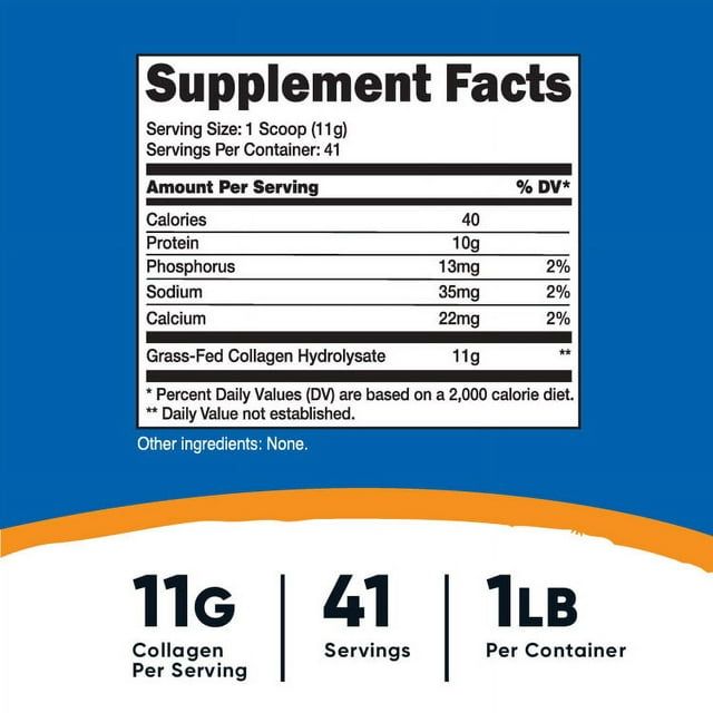 Nutricost Collagen Hydrolysate (Bovine) Powder - Grass Fed, 1LB, Supplement EasyOptionXY LLC