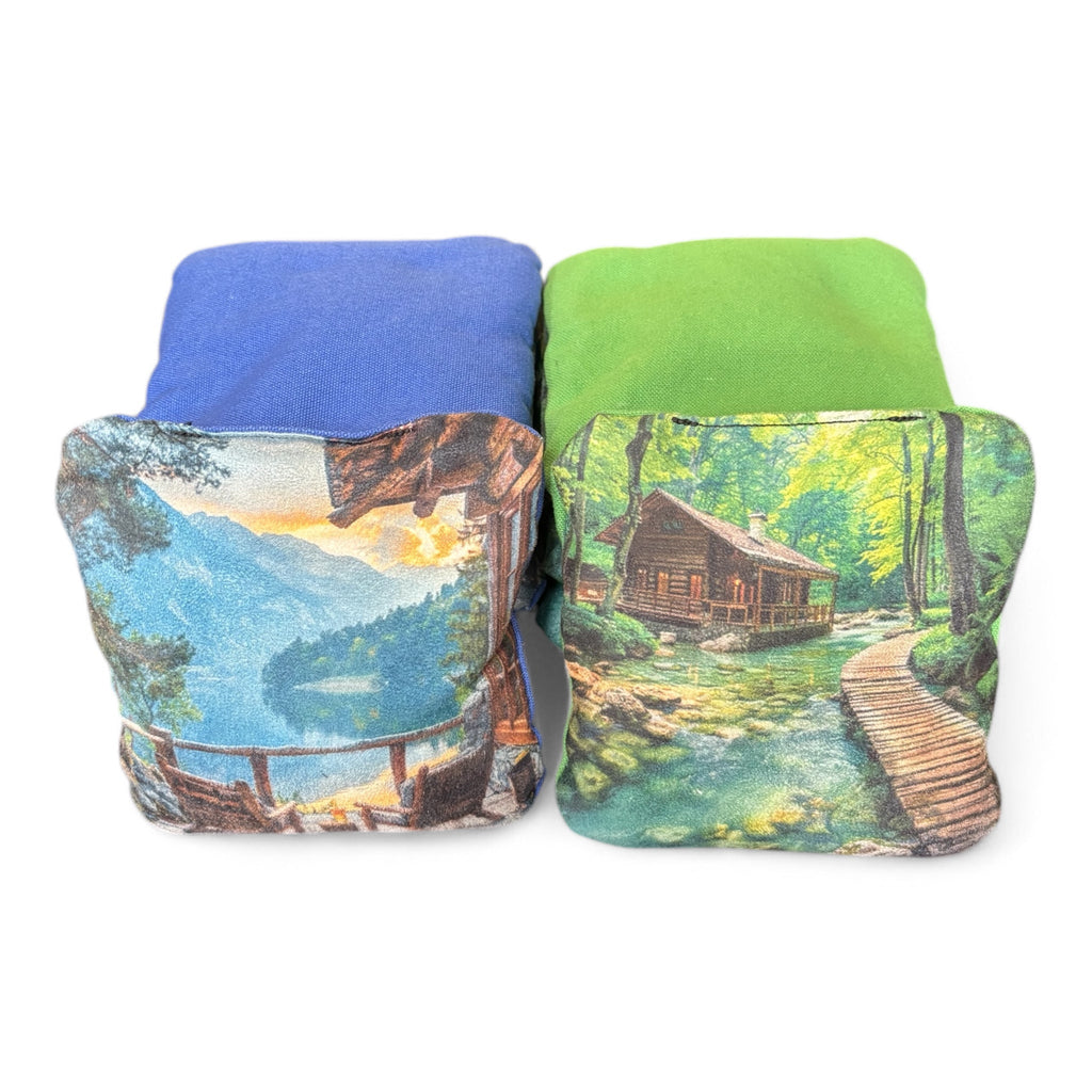 Wilderness / Mountain Cabin Themed cornhole bags - SJB-DIAMOND ELITES