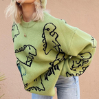 O-Neck Dinosaur Sweater Pi-Mart