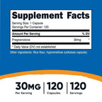 Nutricost Pregnenolone 30mg, 120 Capsules - Non-GMO, Gluten Free Supplement EasyOptionXY LLC