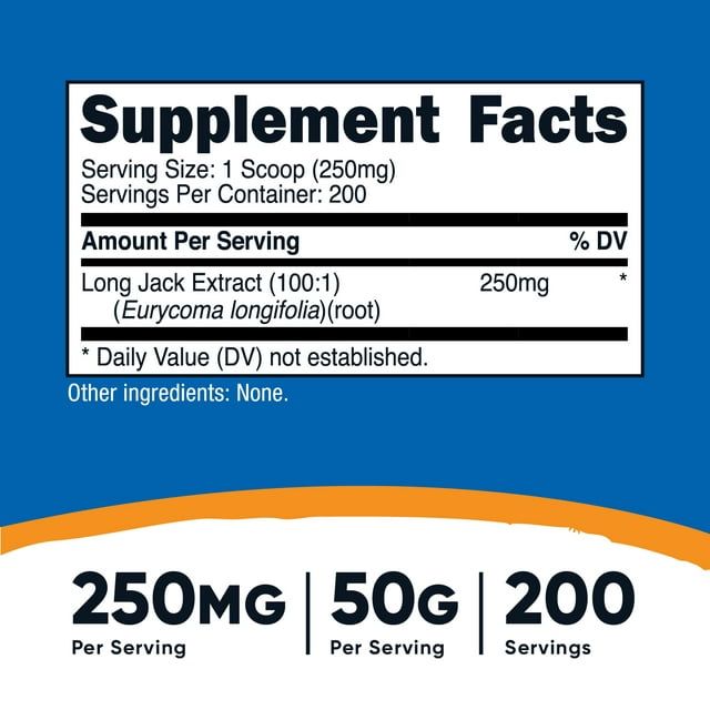 Nutricost Long Jack (Eurycoma Longifolia) 100:1 Extract Supplement Powder, 50 Grams