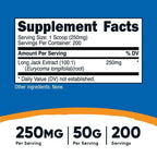 Nutricost Long Jack (Eurycoma Longifolia) 100:1 Extract Supplement Powder, 50 Grams