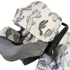9pcs/set, Soft Breathable Cartoon Pattern Car Seat Cover Set, Including Car Seat Cover, Canopy, Headrest, Blanket, 2 Seat Belt Cushion Covers, Armrest Cushion Cover, Hat And Multi-Purpose Nursing Cover, Car Seat Not Included