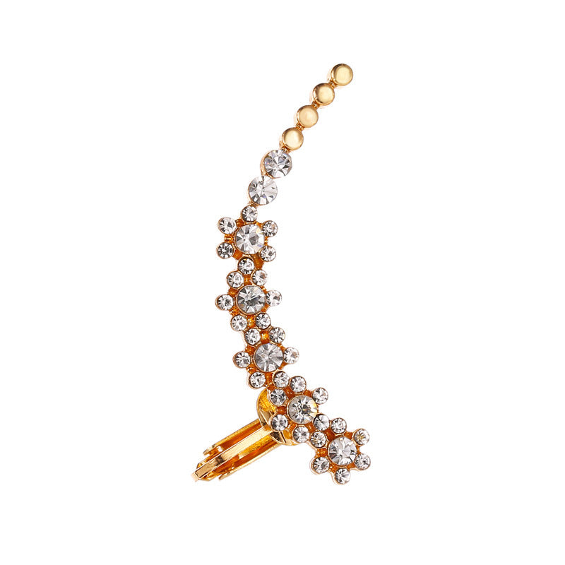 Elegant Crystal Butterfly Flower Ear Clips – Chic &amp; Feminine Statement Piece Pi-Mart