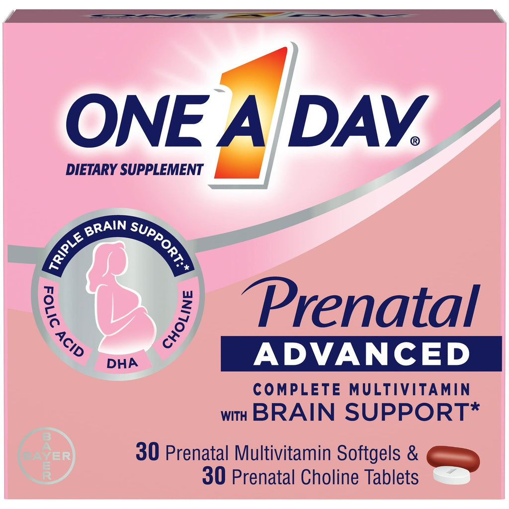 One A Day Advanced Prenatal Multivitamin with Choline; 30+30 Count