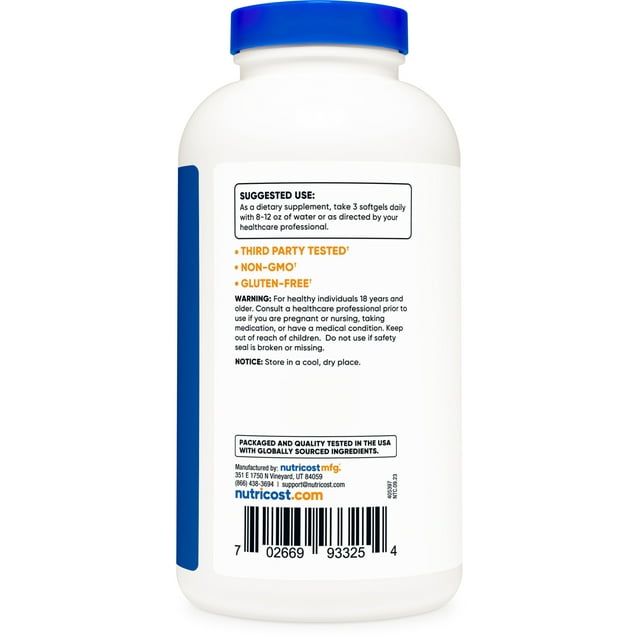 Nutricost CLA (Conjugated Linoleic Acid) Supplement 800mg, 240 Soft Gels EasyOptionXY LLC