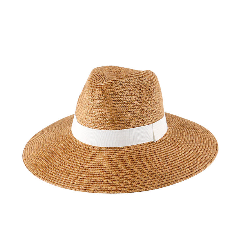 Panama Hat Sun Hats for Women Men Wide Brim Fedora Straw Beach Hat UV UPF 50 SHOMICOBOUTIQUE
