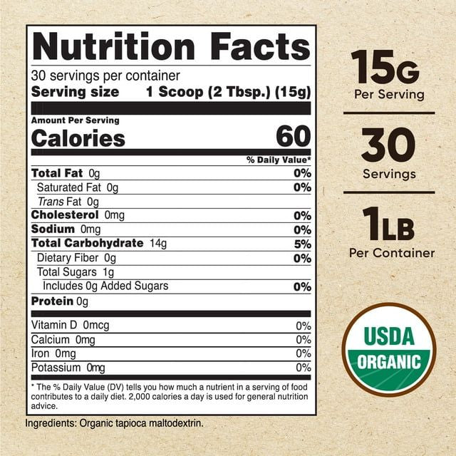 Nutricost Organic Maltodextrin Powder 1lb- Non-GMO & Gluten Free Supplement EasyOptionXY LLC