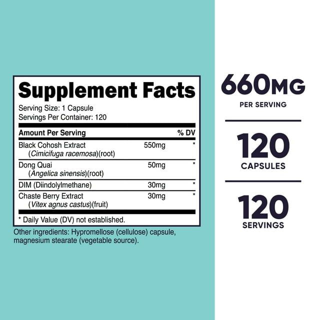 Nutricost Black Cohosh for Women Supplement 660mg, 120 Capsules - Non-GMO EasyOptionXY LLC