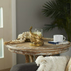 DecMode Gold Glass Bird Feather Pillar Hurricane Lamp EasyOptionXY LLC