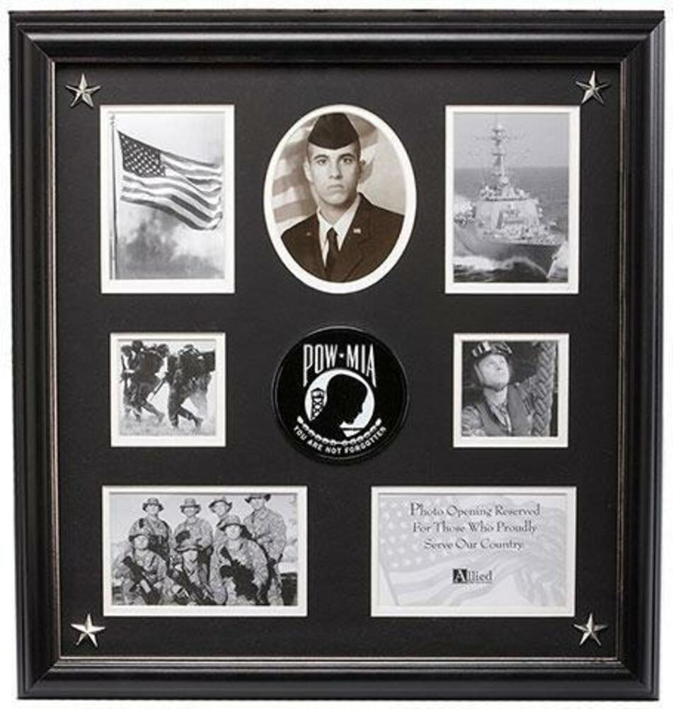 Flag Connections POW/MIA Medallion 7 Picture Collage Frame with Stars The Military Gift Store