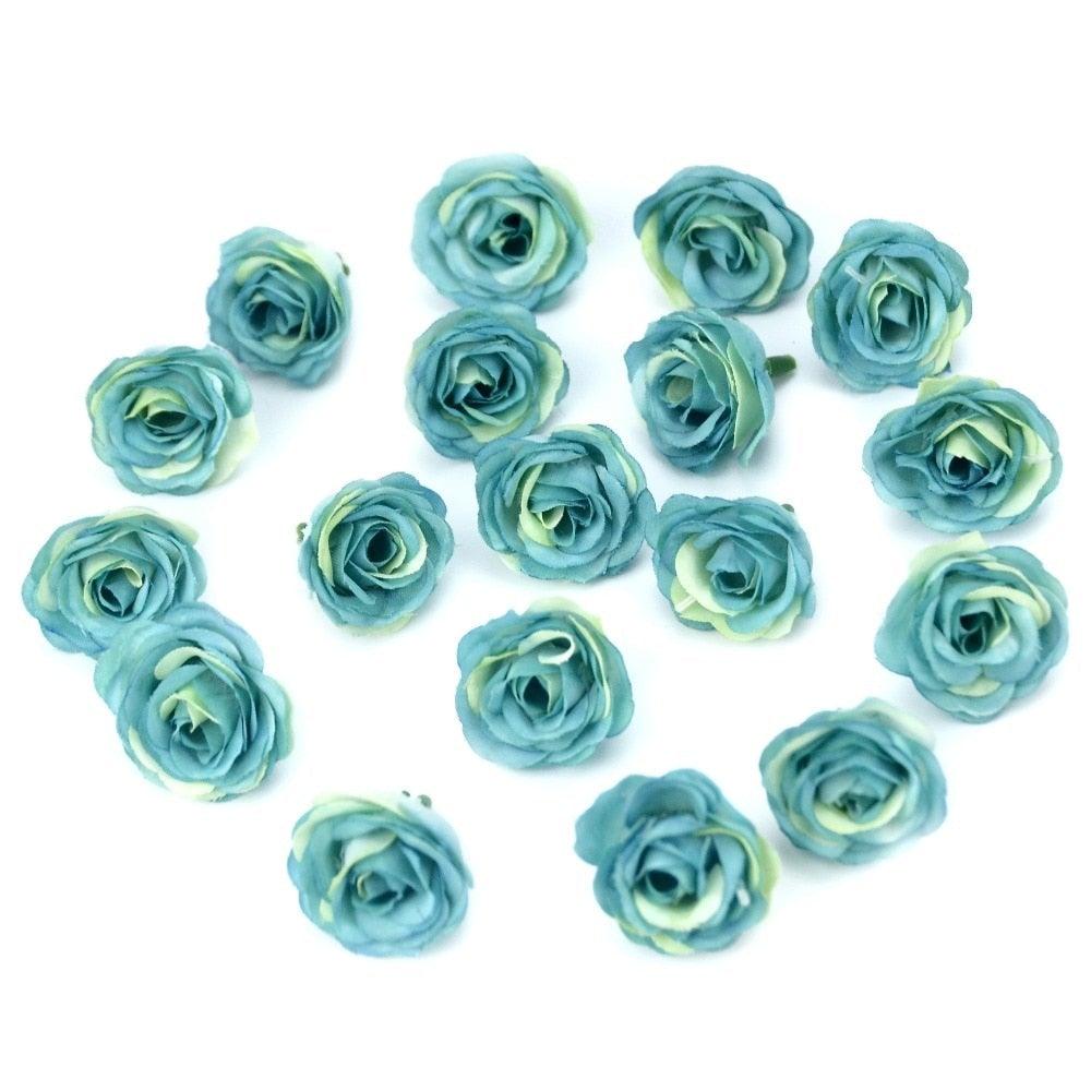 10/50/100pcs 2.5cm Mini Silk Fake Flower Heads Artificial Rose Flower For Crafts Wedding Party Home Decoration Accessories Stevvex