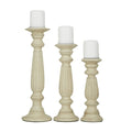 DecMode 3 Candle Brown Mango Wood Candle Holder, Set of 3 EasyOptionXY LLC