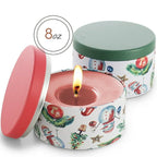 Hearth & Harbor 8 Oz, 12 Pack Christmas DIY Candle Containers with Lids - Tin Candle Jars for Making Candles - Metal Candle Jars - Bulk Tins Storage for Candle
