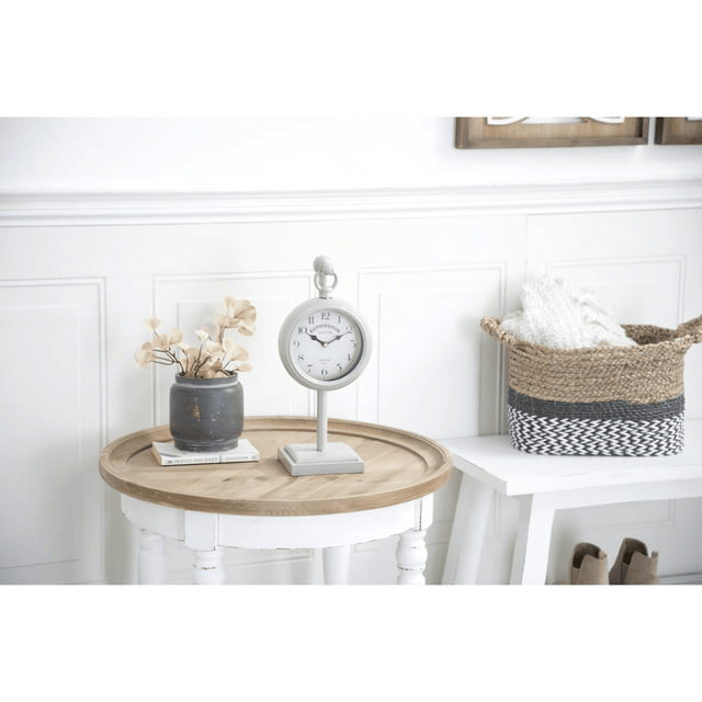 DecMode 15" White Metal Pendulum Clock EasyOptionXY LLC