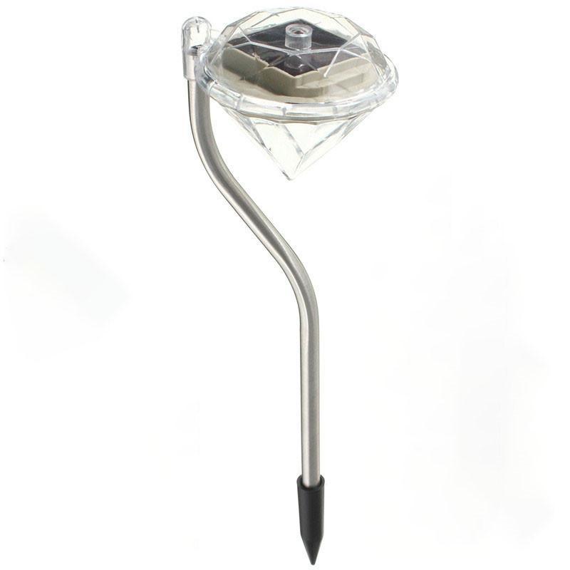 4 Solar Garden Diamond LED Lamps In White Warm White And Multicolor Stainless Steel Lamps For Garden Pathway Yard - SJB-DIAMOND ELITES