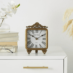 DecMode 8" Gold Metal Scroll Antique Style Clock EasyOptionXY LLC