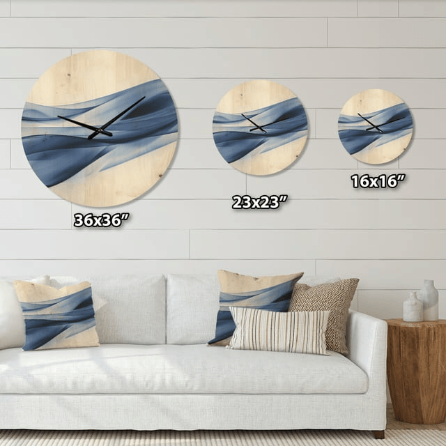 Designart 'Glittering Fractal Light Blue' Modern Wood Wall Clock(Size 23" x 23") EasyOptionXY LLC