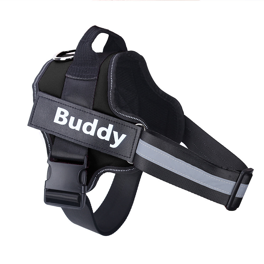Personalized Dog Harness NO PULL Reflective Breathable Adjustable Pet Harness Vest For Small Large Dog Custom Patch Pet Supplies Pi-Mart