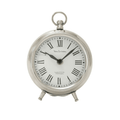 DecMode 6" Silver Stainless Steel Clock with Ring Top