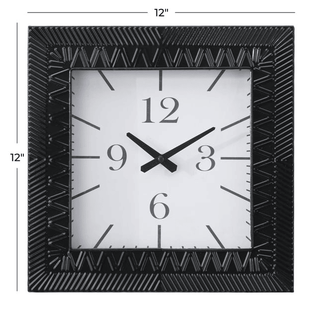 DecMode 12" Black Metal Wall Clock EasyOptionXY LLC