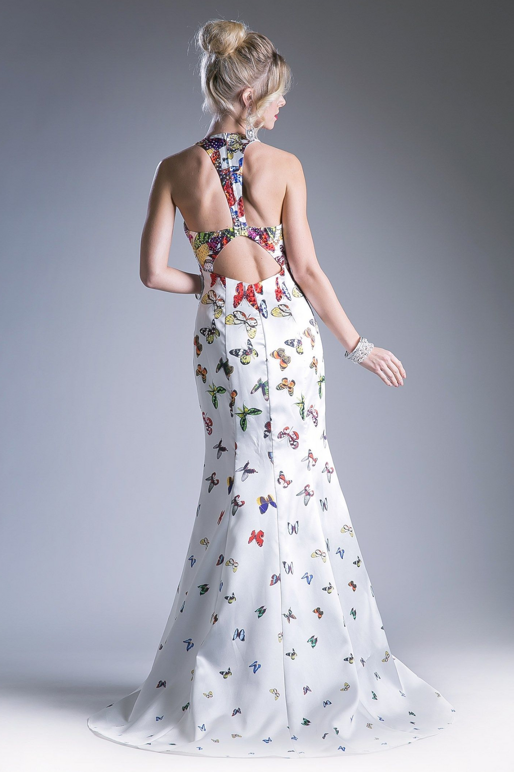 Plunging V-Neckline and Sleeveless Gown Purplish Diva