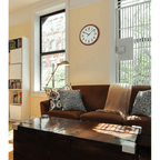 Seiko 13 inch Luminous Round Wall Clock, Brown & White, QXA788BLH, Quartz Analog