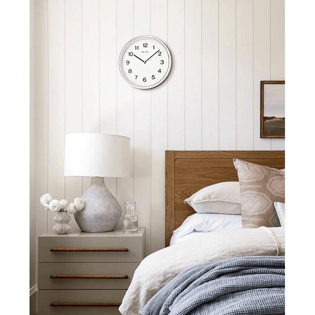 Seiko 11" Oita Wall Clock, Metallic Silver Traditional Round Quartz Analog QHA008SLH EasyOptionXY LLC