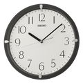 Seiko 12" Kuota Round Quartz Traditional Wall Clock Black Frame Analog QHA007JLH