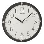 Seiko 12" Kuota Round Quartz Traditional Wall Clock Black Frame Analog QHA007JLH