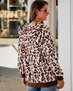 Leopard Print Pocket Hoodie Pi-Mart