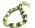 Tribal Skull Bone Bracelet Boho Cotton Tassel Elastic