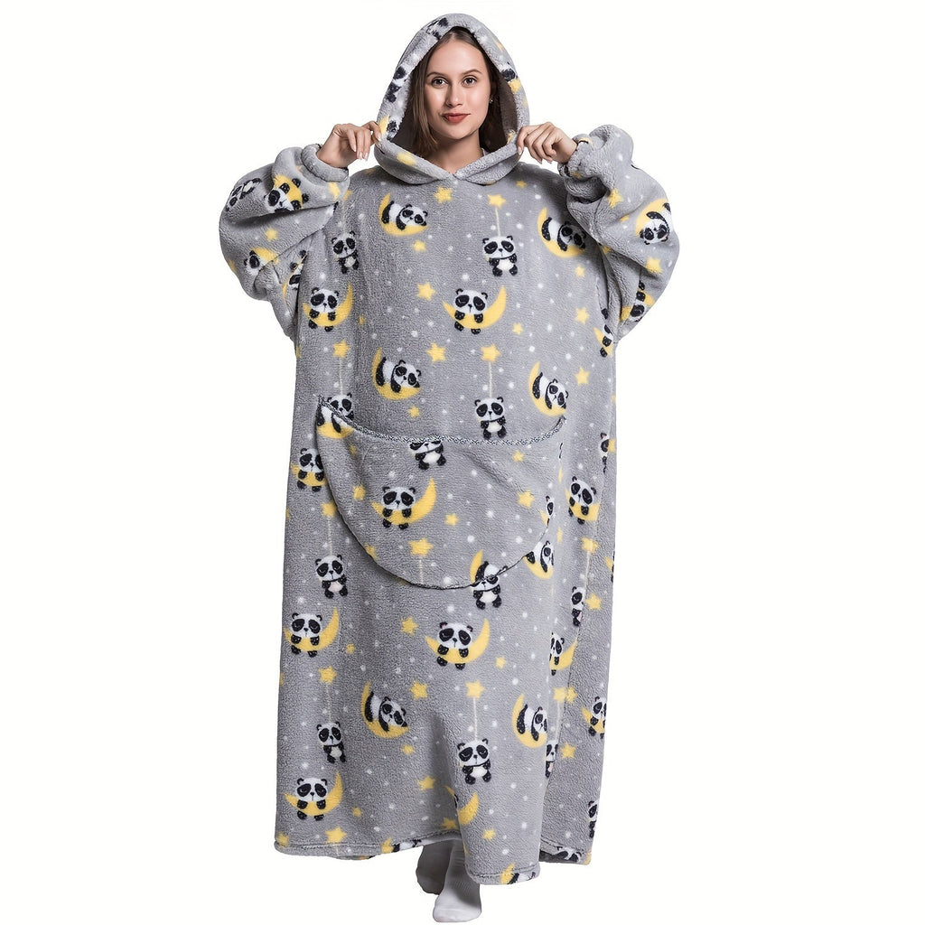 1pc Extra Long Wearable Blanket Hoodie With Sleeves - Ultra Soft, Super Warm, and Cozy Fleece Oversized Hoodie Blanket with Giant Pocket for Snuggling Up - Perfect Gift for Women, Men, and Mom Lootquake LLC
