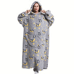 1pc Extra Long Wearable Blanket Hoodie With Sleeves - Ultra Soft, Super Warm, and Cozy Fleece Oversized Hoodie Blanket with Giant Pocket for Snuggling Up - Perfect Gift for Women, Men, and Mom Lootquake LLC