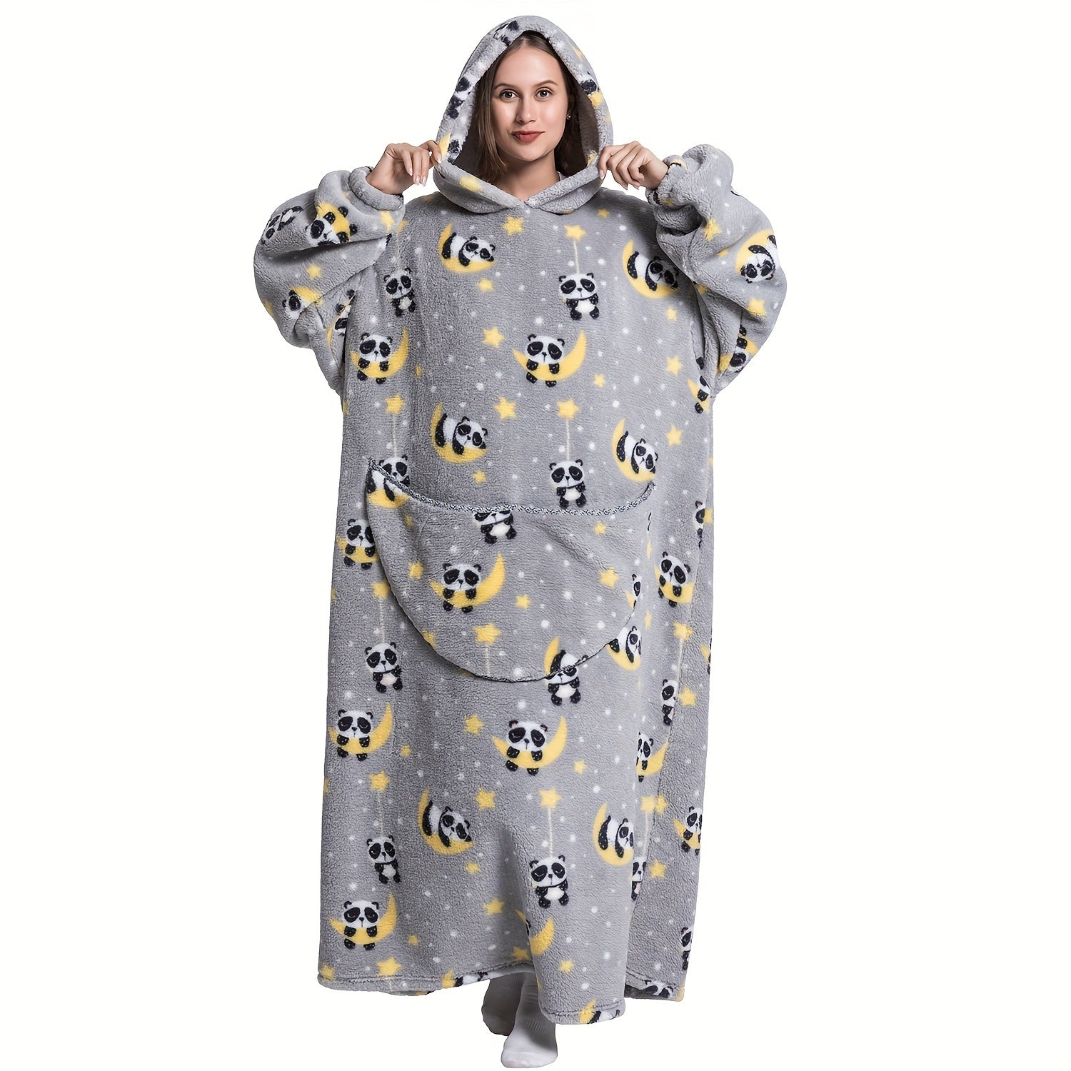 1pc Extra Long Wearable Blanket Hoodie With Sleeves - Ultra Soft, Super Warm, and Cozy Fleece Oversized Hoodie Blanket with Giant Pocket for Snuggling Up - Perfect Gift for Women, Men, and Mom Lootquake LLC