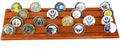 Flag Connections Military Challenge Coin Holder Stand 4 Rows Walnut Wood The Military Gift Store