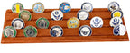 Flag Connections Military Challenge Coin Holder Stand 4 Rows Walnut Wood The Military Gift Store
