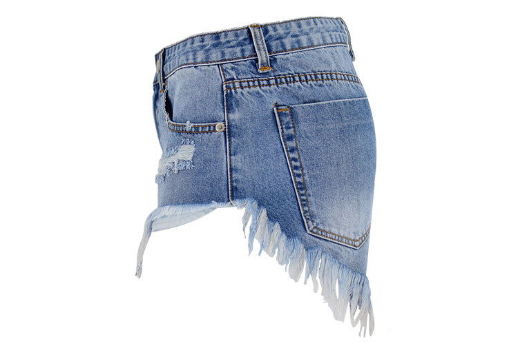 Women's Ripped Denim Summer Jean Shorts High Rise Hem Jeans Shorts - SJB-DIAMOND ELITES