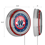 Washington Wizards NBA Chrome Double Ring Neon Clock